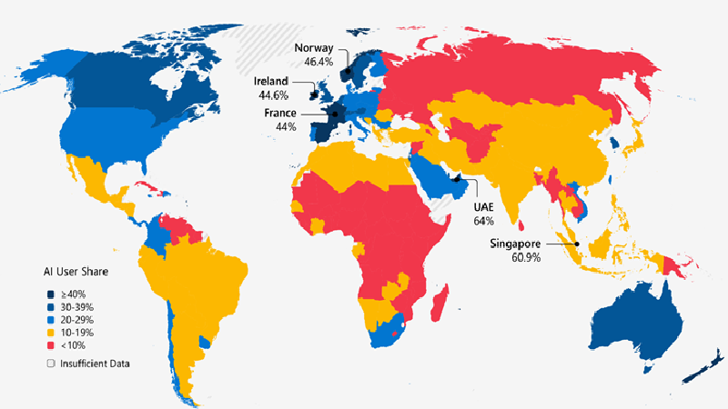 Microsoft AI Economy Institute Report: Global AI Adoption Hit 16.3% in Late 2025, Digital Divide Widens